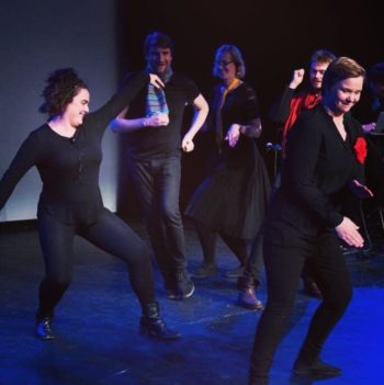 dancing with the cast of improbotics